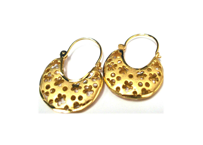 Gold Plated | Basket Hoop Earrings